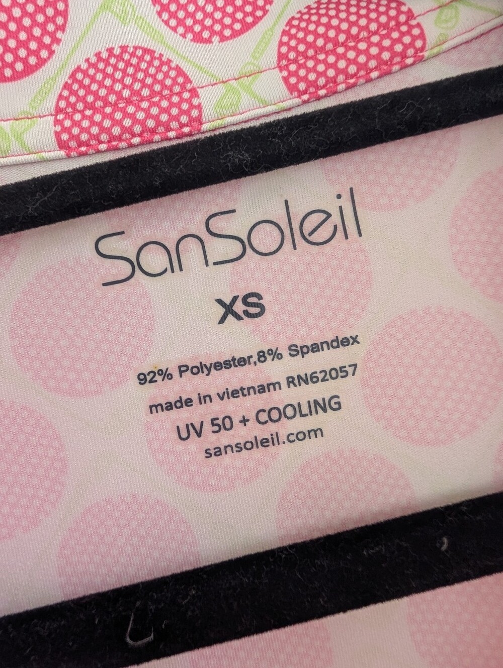 San Soleil 1/4 Zip Pullover Pink Golf Balls UV 50 Cooling Sz XS - Picture 6 of 8